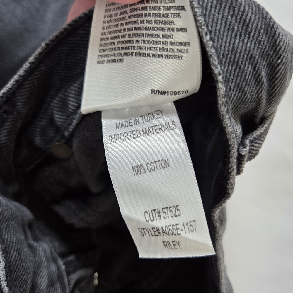 AGOLDE Riley High Rise Straight Crop Jeans Black Button Fly Size 28 - Picture 13 of 14
